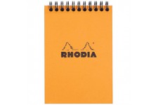 RHODIA 13500C - Bloc-Notes a  Spirale (Reliure Integrale) Orange - A6 - Petits Carreaux|80 Feuilles Detachables , Papier Clairef