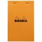 RHODIA 14200C - Bloc-Notes Agrafe N°14 Orange - 11x17 cm - Petits Carreaux - 80 Feuilles Detachables - Papier Clairefontaine Bla
