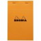 RHODIA 14200C - Bloc-Notes Agrafe N°14 Orange - 11x17 cm - Petits Carreaux - 80 Feuilles Detachables - Papier Clairefontaine Bla