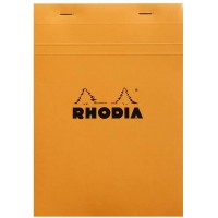 RHODIA 16200C - Bloc-Notes Agrafe N°16 Orange - A5 - Petits Carreaux - 80 Feuilles Detachables - Papier Clairefontaine 80G - Cou