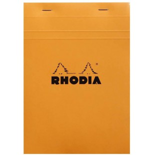 RHODIA 16200C - Bloc-Notes Agrafe N°16 Orange - A5 - Petits Carreaux - 80 Feuilles Detachables - Papier Clairefontaine 80G - Cou