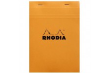 RHODIA 16200C - Bloc-Notes Agrafe N°16 Orange - A5 - Petits Carreaux - 80 Feuilles Detachables - Papier Clairefontaine 80G - Cou