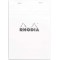 RHODIA 16201C - Bloc-Notes Agrafe N°16 White - A5 - Petits Carreaux - 80 Feuilles Detachables - Papier Clairefontaine Blanc 80G 