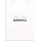 RHODIA 16201C - Bloc-Notes Agrafe N°16 White - A5 - Petits Carreaux - 80 Feuilles Detachables - Papier Clairefontaine Blanc 80G 