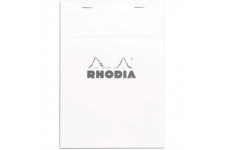RHODIA 16201C - Bloc-Notes Agrafe N°16 White - A5 - Petits Carreaux - 80 Feuilles Detachables - Papier Clairefontaine Blanc 80G 