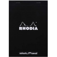 RHODIA 16559C - Bloc-Notes Agrafe Dotpad N°16 Black - A5 - Pointilles Dot - 80 Feuilles Detachables - Papier Clairef