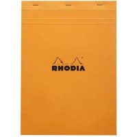 RHODIA 18200C - Bloc-Notes Agrafe N°18 Orange - A4 - Petits Carreaux - 80 Feuilles Detachables - Papier Clairefontaine 80G - Cou