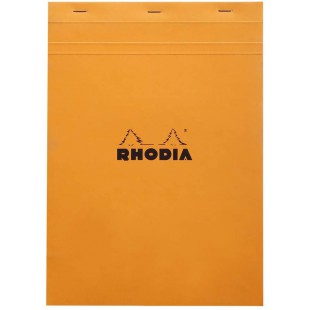 RHODIA 18200C - Bloc-Notes Agrafe N°18 Orange - A4 - Petits Carreaux - 80 Feuilles Detachables - Papier Clairefontaine 80G - Cou