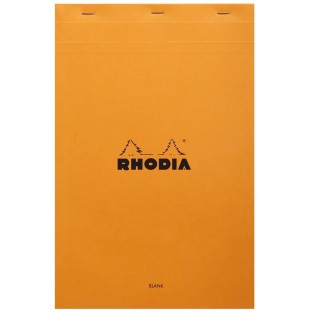 RHODIA 19000C - Bloc-Notes Agrafe N°19 Orange - A4+ - 80 Feuilles Detachables - Papier Clairefontaine Uni Blanc 80 g/m - Couvert