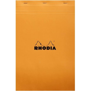 RHODIA 19200C - Bloc-Notes Agrafe N°19 Orange - A4+ - Petits Carreaux - 80 Feuilles Detachables - Papier Clairefontaine 80G - Co