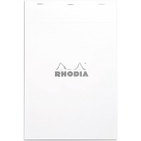 RHODIA 19201C - Bloc-Notes Agrafe N°19 White - A4+ - Petits Carreaux - 80 Feuilles Detachables - Papier Clairefontaine 80G - Cou