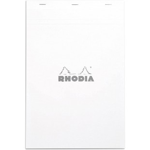 RHODIA 19201C - Bloc-Notes Agrafe N°19 White - A4+ - Petits Carreaux - 80 Feuilles Detachables - Papier Clairefontaine 80G - Cou