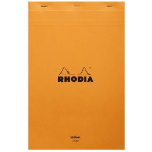 RHODIA 19660C - Bloc-Notes Agrafe N°19 Orange - A4+ - Ligne - 80 Feuilles Detachables - Papier Clairefontaine Jaune 80 g/m² - Co