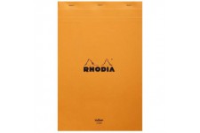 RHODIA 19660C - Bloc-Notes Agrafe N°19 Orange - A4+ - Ligne - 80 Feuilles Detachables - Papier Clairefontaine Jaune 80 g/m² - Co