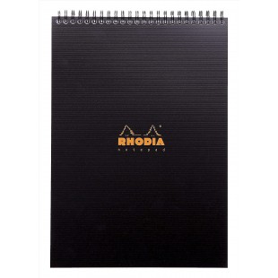 RHODIA 19920C - Bloc-Notes a  Spirale (Reliure Integrale) Notepad Noir A4 | Petits Carreaux | 80 Feuilles Detachables - Papier C