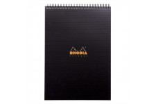 RHODIA 19920C - Bloc-Notes a  Spirale (Reliure Integrale) Notepad Noir A4 | Petits Carreaux | 80 Feuilles Detachables - Papier C