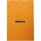 RHODIA 20200C - Bloc-Notes Agrafe N°20 Orange - A4+ - Petits Carreaux - 80 Feuilles Detachables Perforation 4 Trous - Papier Cla