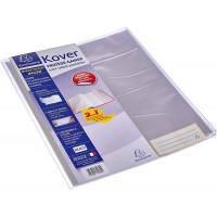Exacompta Ref. 32430E Protege Cahier Kover en PVC avec Rabats a Pochettes Permettant le Classement de Documents, Ad