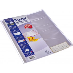 Exacompta Ref. 32430E Protege Cahier Kover en PVC avec Rabats a Pochettes Permettant le Classement de Documents, Ad