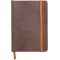 RHODIA 117303C - Carnet Souple Chocolat - A6 - Ligne - 144 pages - Papier Clairefontaine Ivoire 90 g/m - Marque-Page, Fermeture 