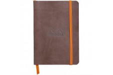 RHODIA 117303C - Carnet Souple Chocolat - A6 - Ligne - 144 pages - Papier Clairefontaine Ivoire 90 g/m - Marque-Page, Fermeture 