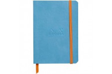 RHODIA 117307C - Carnet Souple Turquoise - A6 - Ligne - 144 pages - Papier Clairefontaine Ivoire 90 g/m - Marque-Page, Fermeture