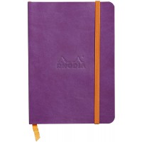 RHODIA 117310C - Carnet Souple Violet - A6 - Ligne - 144 pages - Papier Clairefontaine Ivoire 90 g/m - Marque-Page, Fermeture el