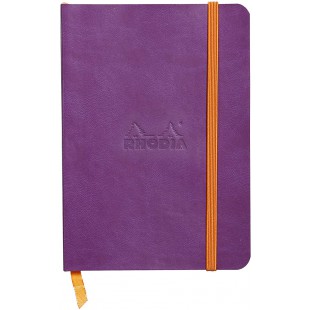 RHODIA 117310C - Carnet Souple Violet - A6 - Ligne - 144 pages - Papier Clairefontaine Ivoire 90 g/m - Marque-Page, Fermeture el