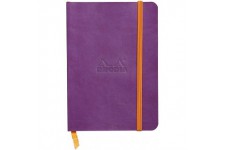 RHODIA 117310C - Carnet Souple Violet - A6 - Ligne - 144 pages - Papier Clairefontaine Ivoire 90 g/m - Marque-Page, Fermeture el