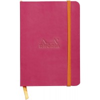 RHODIA 117312C - Carnet Souple Framboise - A6 - Ligne - 144 pages - Papier Clairefontaine Ivoire 90 g/m - Marque-Page, Fermeture