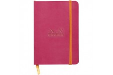 RHODIA 117312C - Carnet Souple Framboise - A6 - Ligne - 144 pages - Papier Clairefontaine Ivoire 90 g/m - Marque-Page, Fermeture