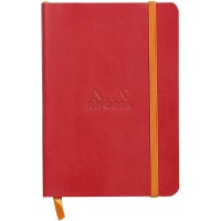 RHODIA 117313C - Carnet Souple Coquelicot - A6 - Ligne - 144 pages - Papier Clairefontaine Ivoire 90 g/m - Marque-Page, Fermetur