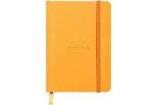 RHODIA 117315C - Carnet Souple Orange - A6 - Ligne - 144 pages - Papier Clairefontaine Ivoire 90 g/m - Marque-Page, Fermeture el