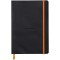 RHODIA 117402C - Carnet Souple Noir - A5 - Ligne - 160 pages - Papier Clairefontaine Ivoire 90 g/m - Marque-Page, Fermeture elas