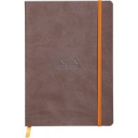 RHODIA 117403C - Carnet Souple Chocolat - A5 - Ligne - 160 pages - Papier Clairefontaine Ivoire 90 g/m - Marque-Page, Fermeture 