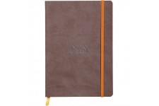 RHODIA 117403C - Carnet Souple Chocolat - A5 - Ligne - 160 pages - Papier Clairefontaine Ivoire 90 g/m - Marque-Page, Fermeture 