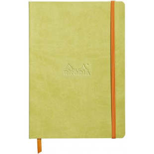 RHODIA 117406C - Carnet Souple Anis - A5 - Ligne - 160 pages - Papier Clairefontaine Ivoire 90 g/m - Marque-Page, Fermeture elas