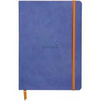 RHODIA 117408C - Carnet Souple Saphir - A5 - Ligne - 160 pages - Papier Clairefontaine Ivoire 90 g/m - Marque-Page, Fermeture el