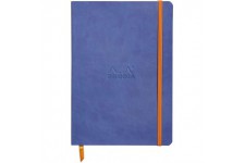 RHODIA 117408C - Carnet Souple Saphir - A5 - Ligne - 160 pages - Papier Clairefontaine Ivoire 90 g/m - Marque-Page, Fermeture el