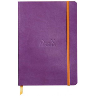 RHODIA 117410C - Carnet Souple Violet - A5 - Ligne - 160 pages - Papier Clairefontaine Ivoire 90 g/m - Marque-Page, Fermeture el