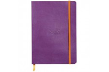 RHODIA 117410C - Carnet Souple Violet - A5 - Ligne - 160 pages - Papier Clairefontaine Ivoire 90 g/m - Marque-Page, Fermeture el