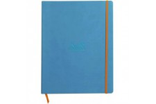 RHODIA 117707C - Cahier Souple Turquoise - A4+ - Ligne - 160 pages Detachables - Papier Clairefontaine Ivoire 90g - Marque-Page,