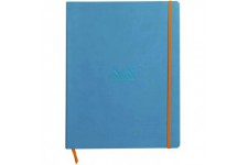 RHODIA 117707C - Cahier Souple Turquoise - A4+ - Ligne - 160 pages Detachables - Papier Clairefontaine Ivoire 90g - Marque-Page,