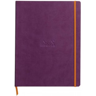 RHODIA 117710C - Cahier Souple Violet - A4+ - Ligne - 160 pages Detachables - Papier Clairefontaine Ivoire 90 g/m - Marque-Page,