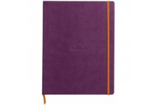 RHODIA 117710C - Cahier Souple Violet - A4+ - Ligne - 160 pages Detachables - Papier Clairefontaine Ivoire 90 g/m - Marque-Page,