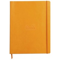 RHODIA 117715C - Cahier Souple Orange - A4+ - Ligne - 160 pages Detachables - Papier Clairefontaine Ivoire 90 g/m - Marque-Page,