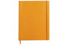 RHODIA 117715C - Cahier Souple Orange - A4+ - Ligne - 160 pages Detachables - Papier Clairefontaine Ivoire 90 g/m - Marque-Page,