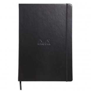 RHODIA 118369C - Cahier Rigide Webnotebook Noir - A4 - Ligne - 192 pages - Papier Clairefontaine Ivoire 90 g/m - Marque-Page, Fe