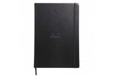 RHODIA 118369C - Cahier Rigide Webnotebook Noir - A4 - Ligne - 192 pages - Papier Clairefontaine Ivoire 90 g/m - Marque-Page, Fe