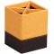 RHODIA 118810C - Pot a  Crayons Orange - 8x8x11 cm - Piqures Sellier Orange - Exterieur Simili Cuir - Collection Home Office Rho